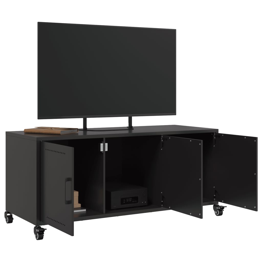 TV-Schrank Schwarz 100,5x39x43,5 cm Kaltgewalzter Stahl