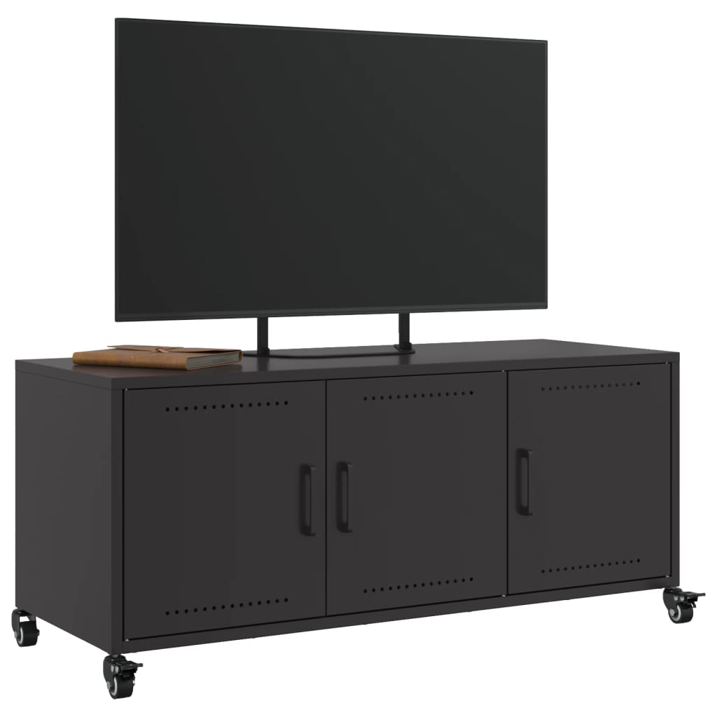 TV-Schrank Schwarz 100,5x39x43,5 cm Kaltgewalzter Stahl