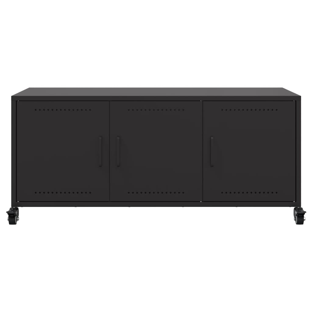 TV-Schrank Schwarz 100,5x39x43,5 cm Kaltgewalzter Stahl