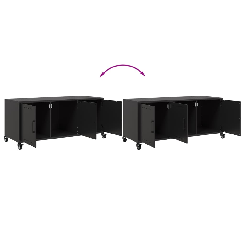 TV-Schrank Schwarz 100,5x39x43,5 cm Kaltgewalzter Stahl