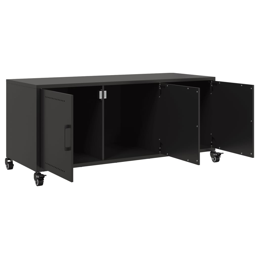 TV-Schrank Schwarz 100,5x39x43,5 cm Kaltgewalzter Stahl