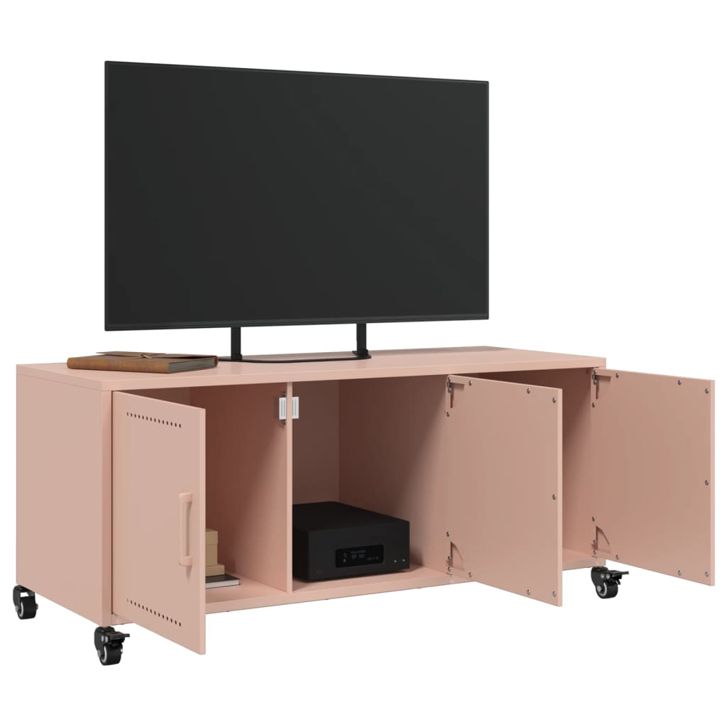 TV-Schrank Rosa 100,5x39x43,5 cm Kaltgewalzter Stahl