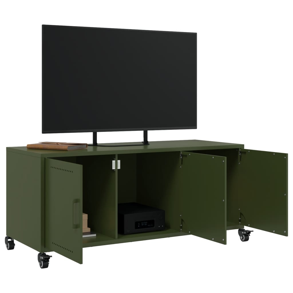 TV-Schrank Olivgrün 100,5x39x43,5 cm Kaltgewalzter Stahl