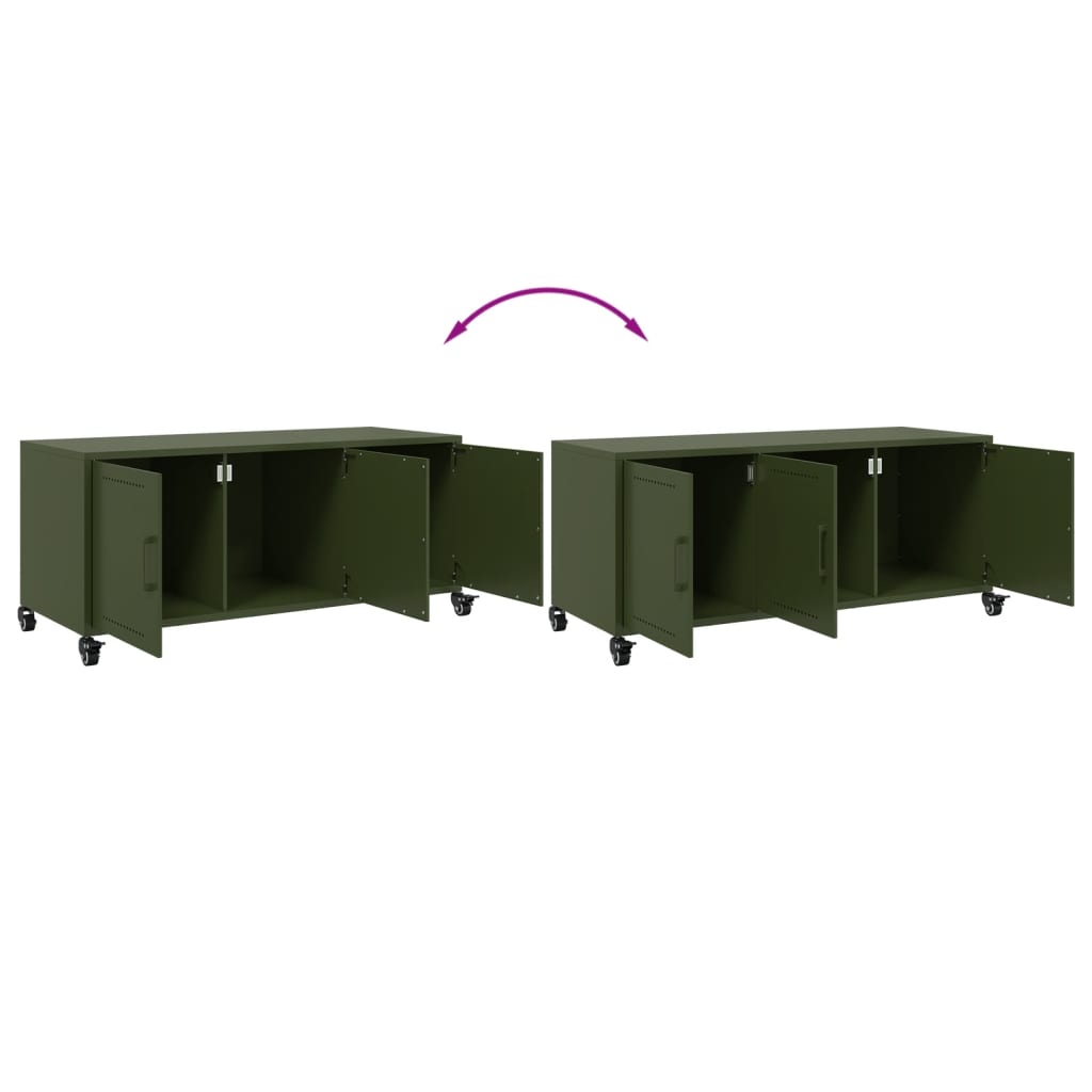 TV-Schrank Olivgrün 100,5x39x43,5 cm Kaltgewalzter Stahl