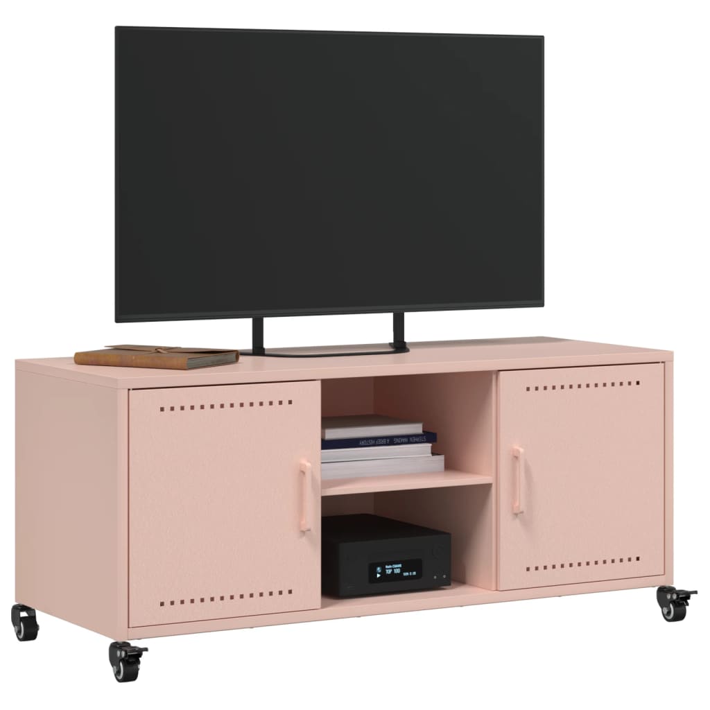 TV-Schrank Rosa 100,5x39x43,5 cm Kaltgewalzter Stahl