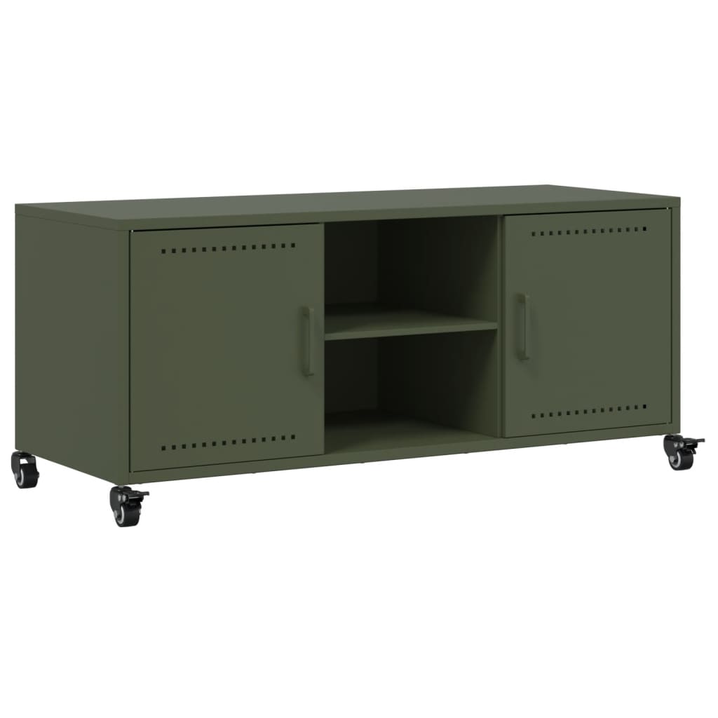 TV-Schrank Olivgrün 100,5x39x43,5 cm Kaltgewalzter Stahl