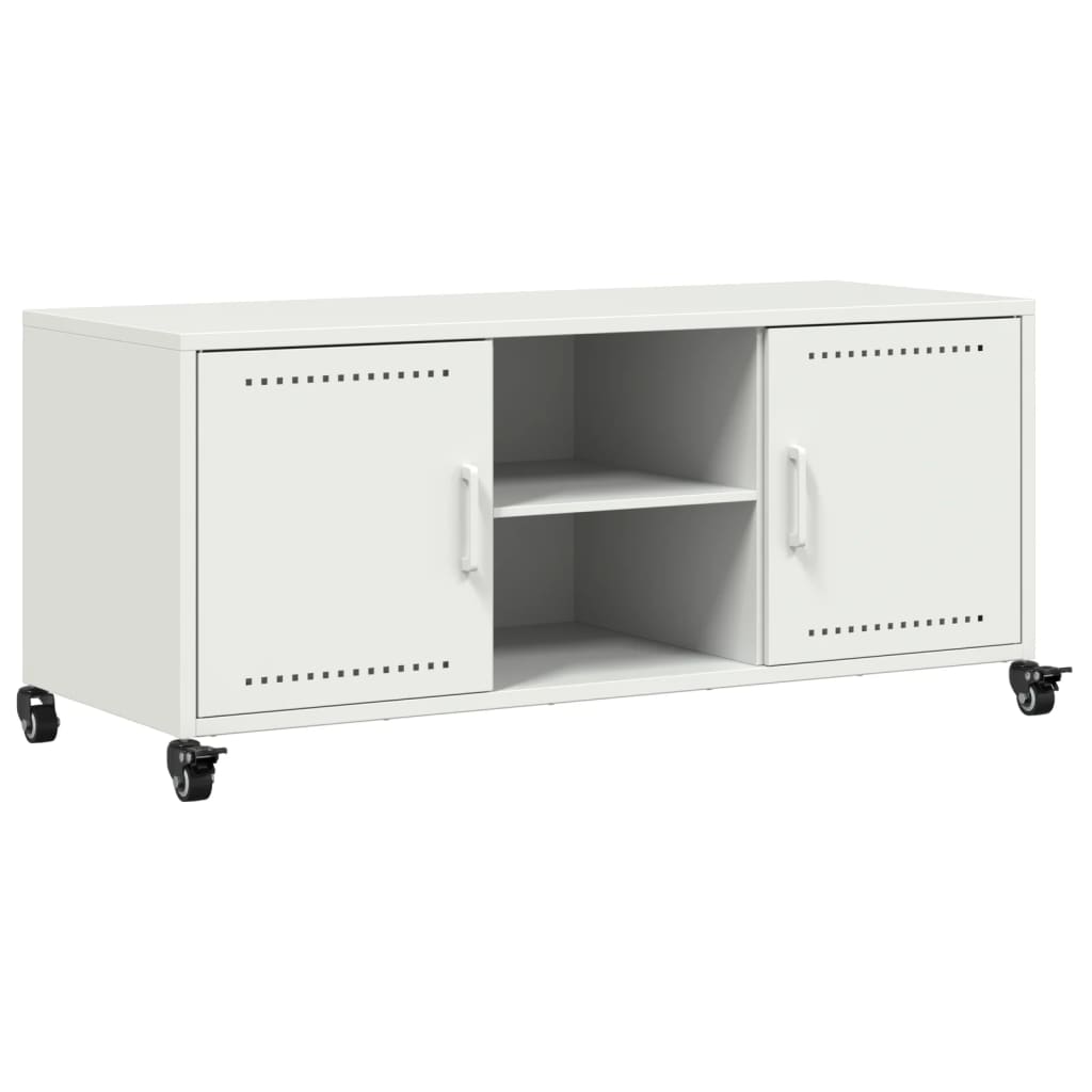 TV-Schrank Weiß 100,5x39x43,5 cm Kaltgewalzter Stahl