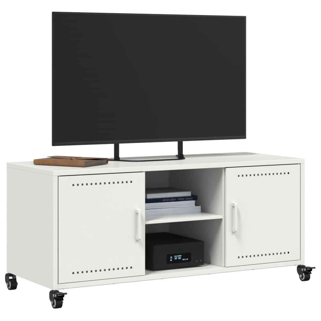 TV-Schrank Weiß 100,5x39x43,5 cm Kaltgewalzter Stahl