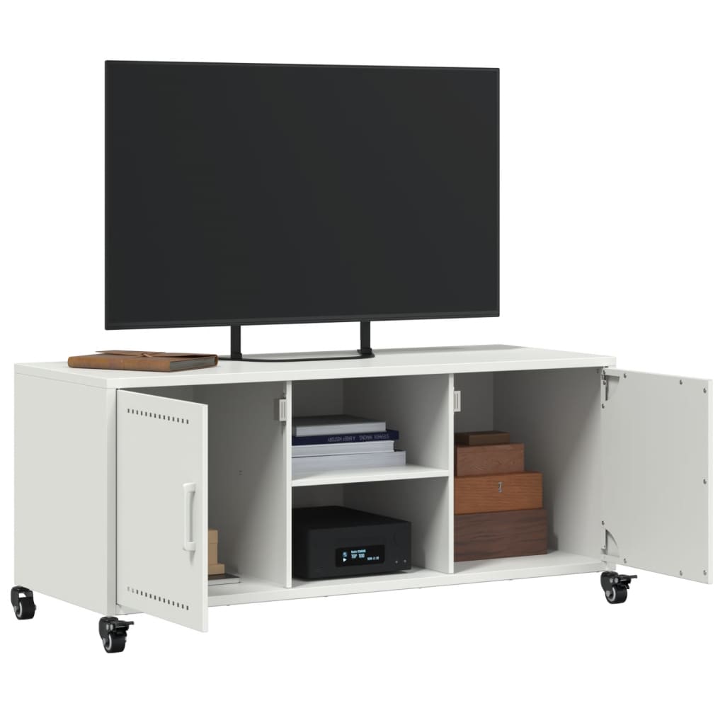 TV-Schrank Weiß 100,5x39x43,5 cm Kaltgewalzter Stahl