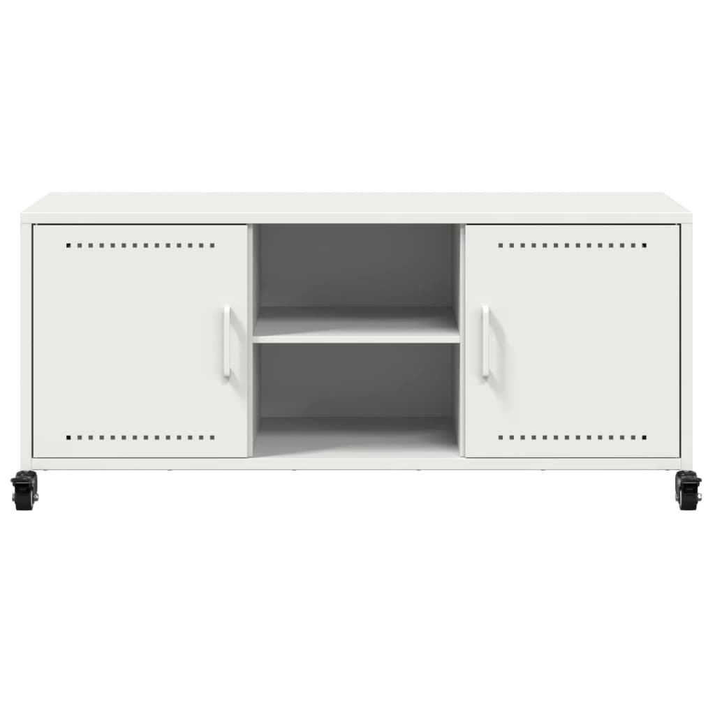 TV-Schrank Weiß 100,5x39x43,5 cm Kaltgewalzter Stahl