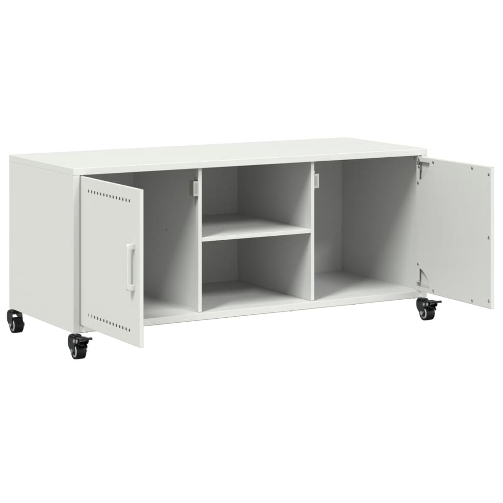 TV-Schrank Weiß 100,5x39x43,5 cm Kaltgewalzter Stahl