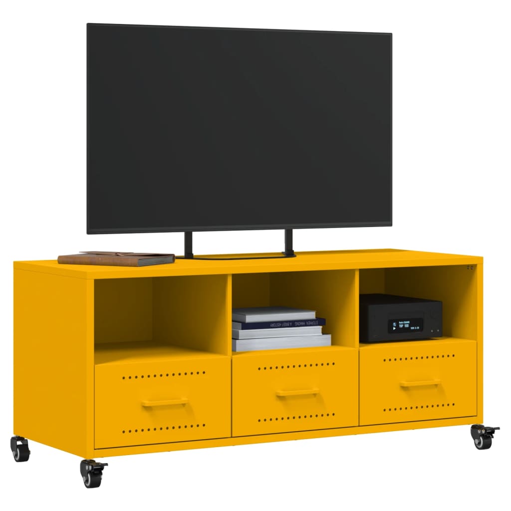 TV-Schrank Senfgelb 100,5x39x43,5 cm Kaltgewalzter Stahl