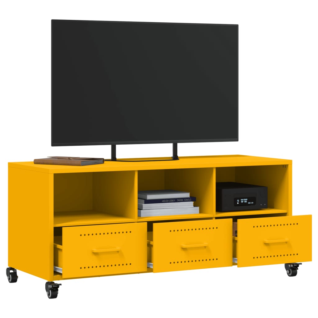 TV-Schrank Senfgelb 100,5x39x43,5 cm Kaltgewalzter Stahl