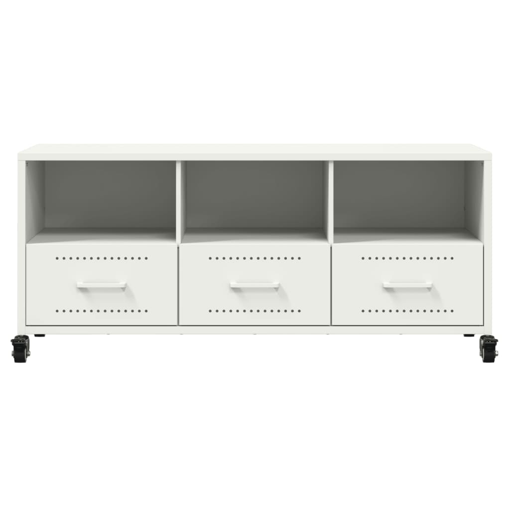 TV-Schrank Weiß 100,5x39x43,5 cm Kaltgewalzter Stahl