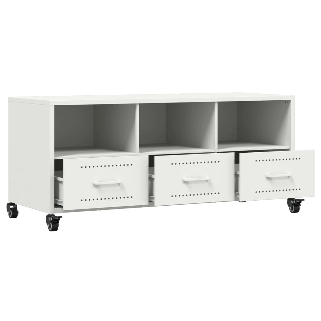 TV-Schrank Weiß 100,5x39x43,5 cm Kaltgewalzter Stahl