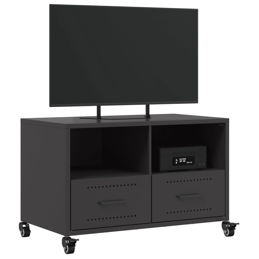 TV-Schrank Schwarz 68x39x43,5 cm Kaltgewalzter Stahl