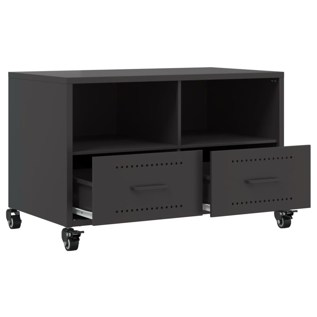 TV-Schrank Schwarz 68x39x43,5 cm Kaltgewalzter Stahl