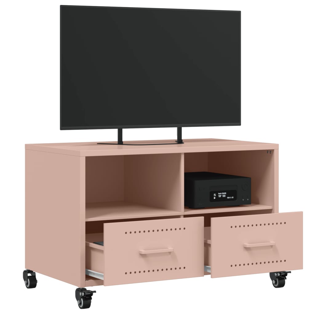 TV-Schrank Rosa 68x39x43,5 cm Kaltgewalzter Stahl