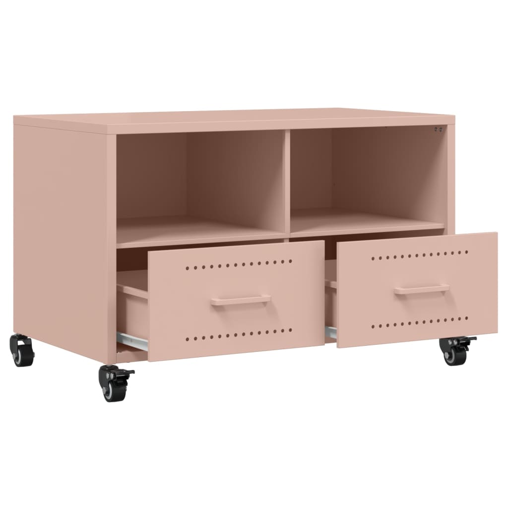 TV-Schrank Rosa 68x39x43,5 cm Kaltgewalzter Stahl