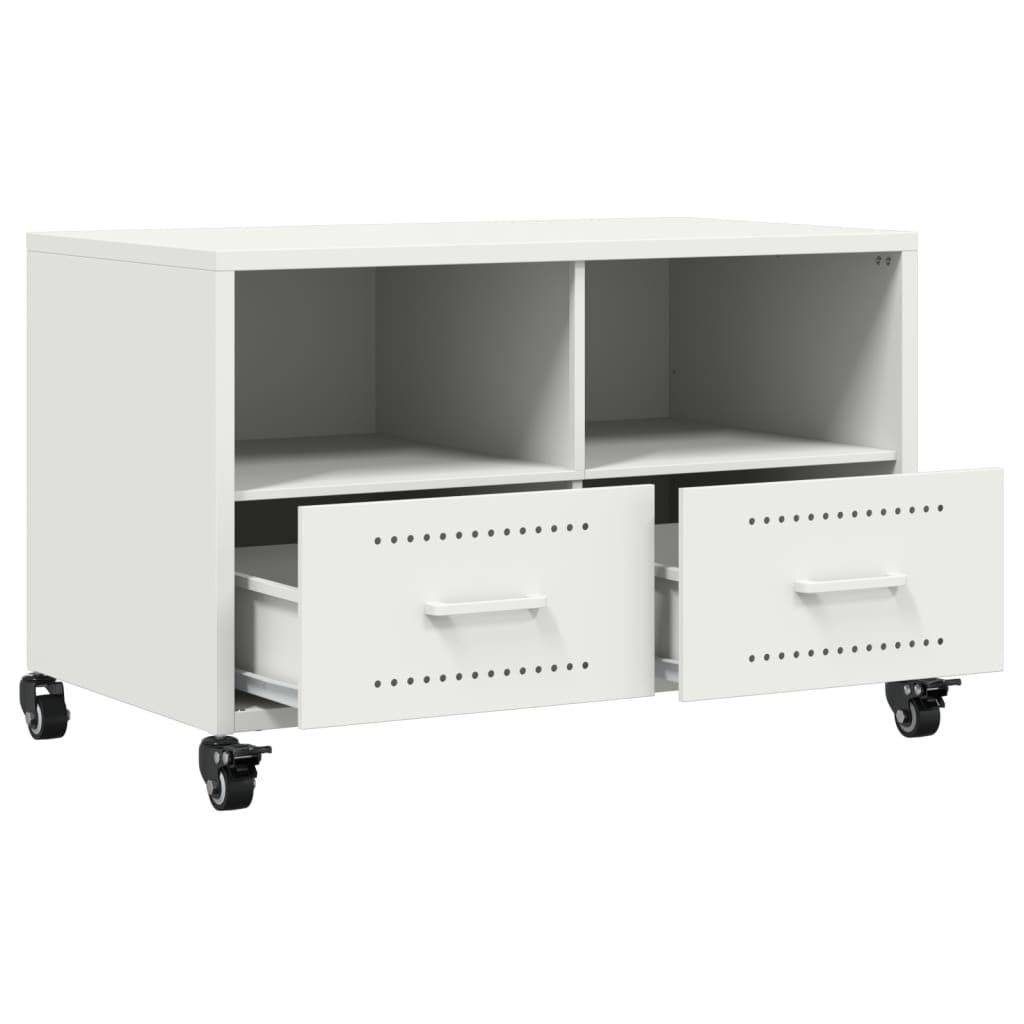 TV-Schrank Weiß 68x39x43,5 cm Kaltgewalzter Stahl