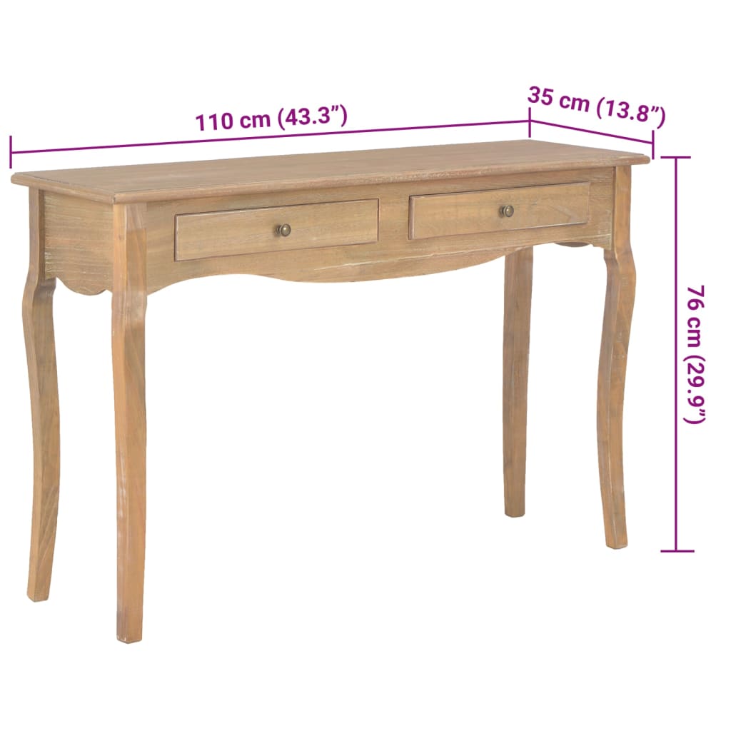 Konsolentisch mit 2 Schubladen 110x35x76 cm Holzwerkstoff