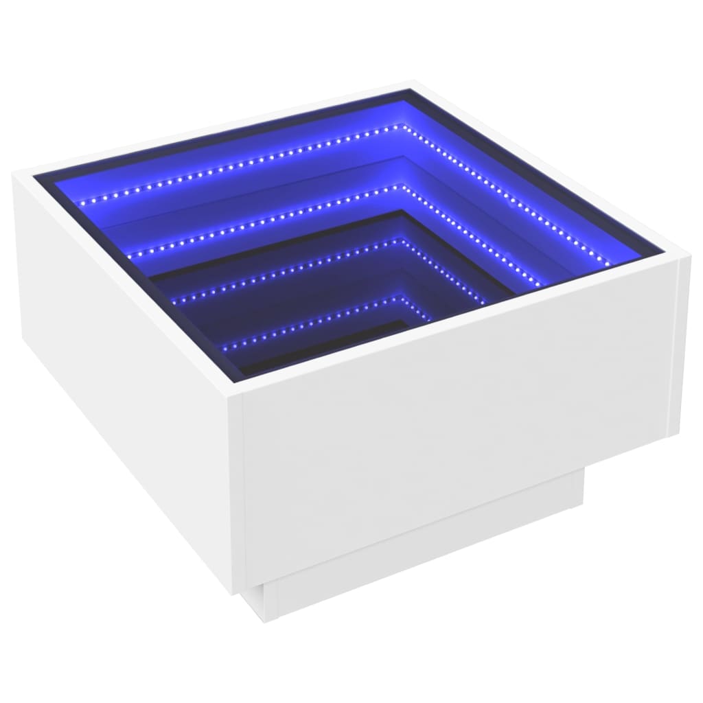 LED-Couchtisch Weiß 50x50x30 cm Holzwerkstoff