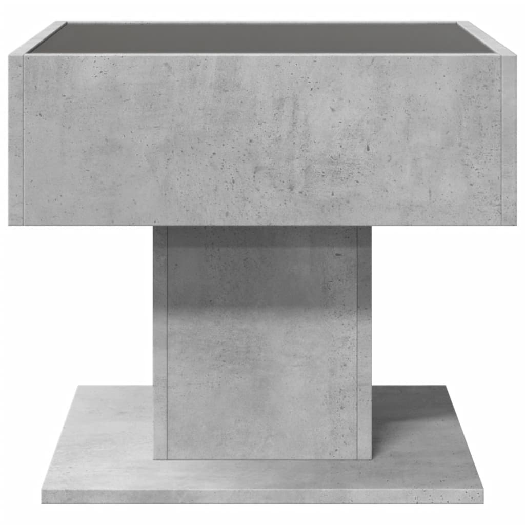 LED-Couchtisch Betongrau 50x50x45 cm Holzwerkstoff