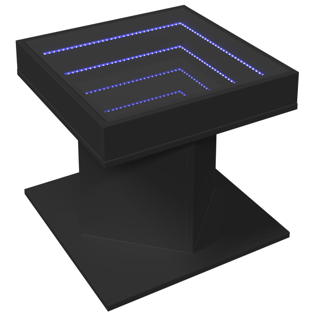 LED-Couchtisch Schwarz 50x50x45 cm Holzwerkstoff