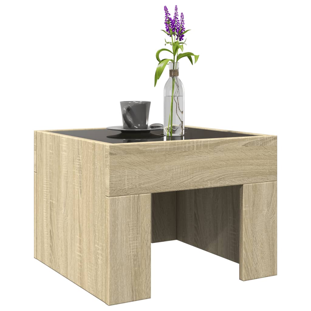 Couchtisch mit Infinity-LED Sonoma-Eiche 40x40x30 cm