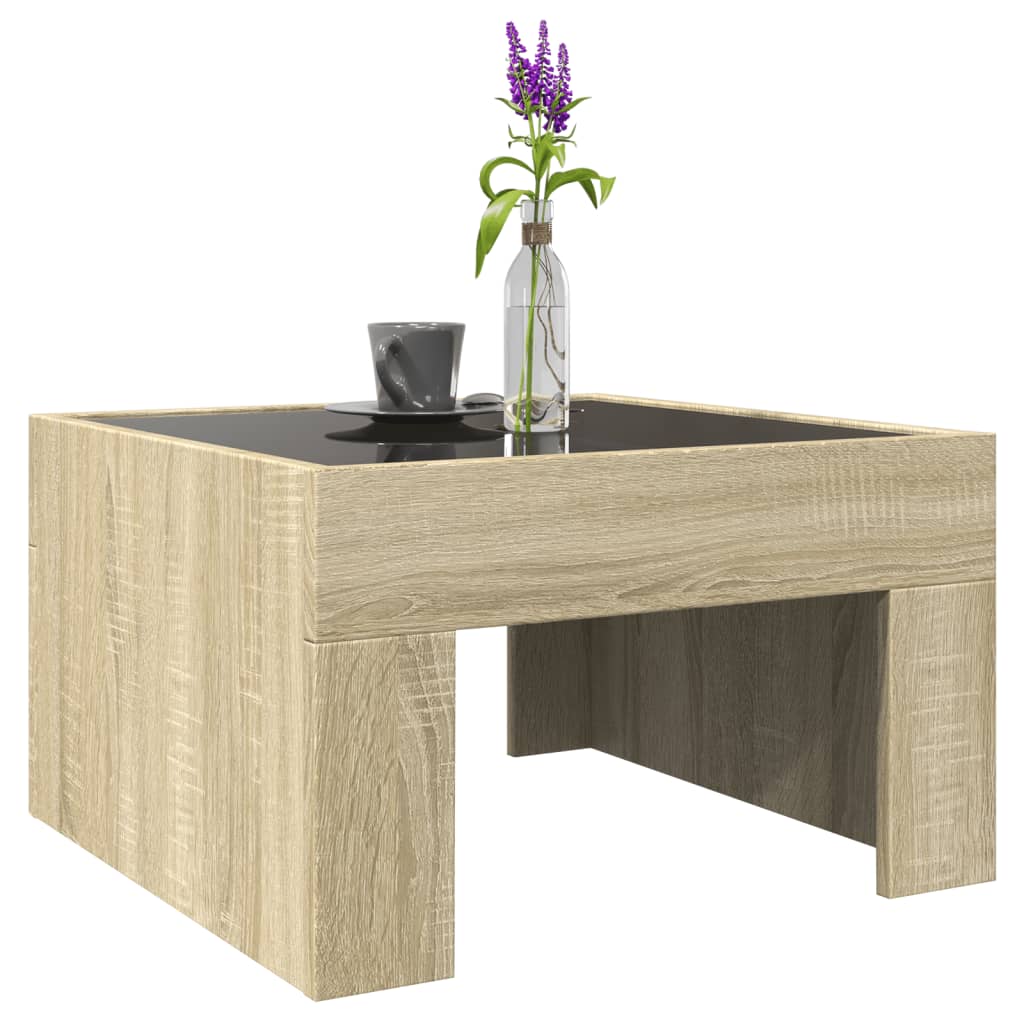 Couchtisch mit Infinity-LED Sonoma-Eiche 50x50x30 cm