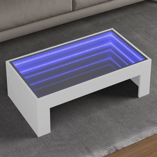 Couchtisch mit Infinity-LED Weiß 90x50x30 cm