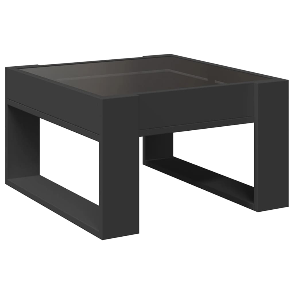 Couchtisch mit Infinity-LED Schwarz 50x53x30 cm