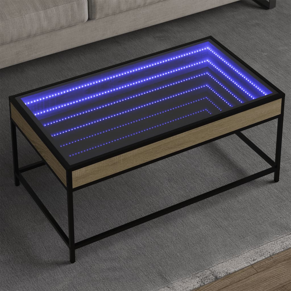 Couchtisch mit Infinity-LED Sonoma-Eiche 90x50x41 cm