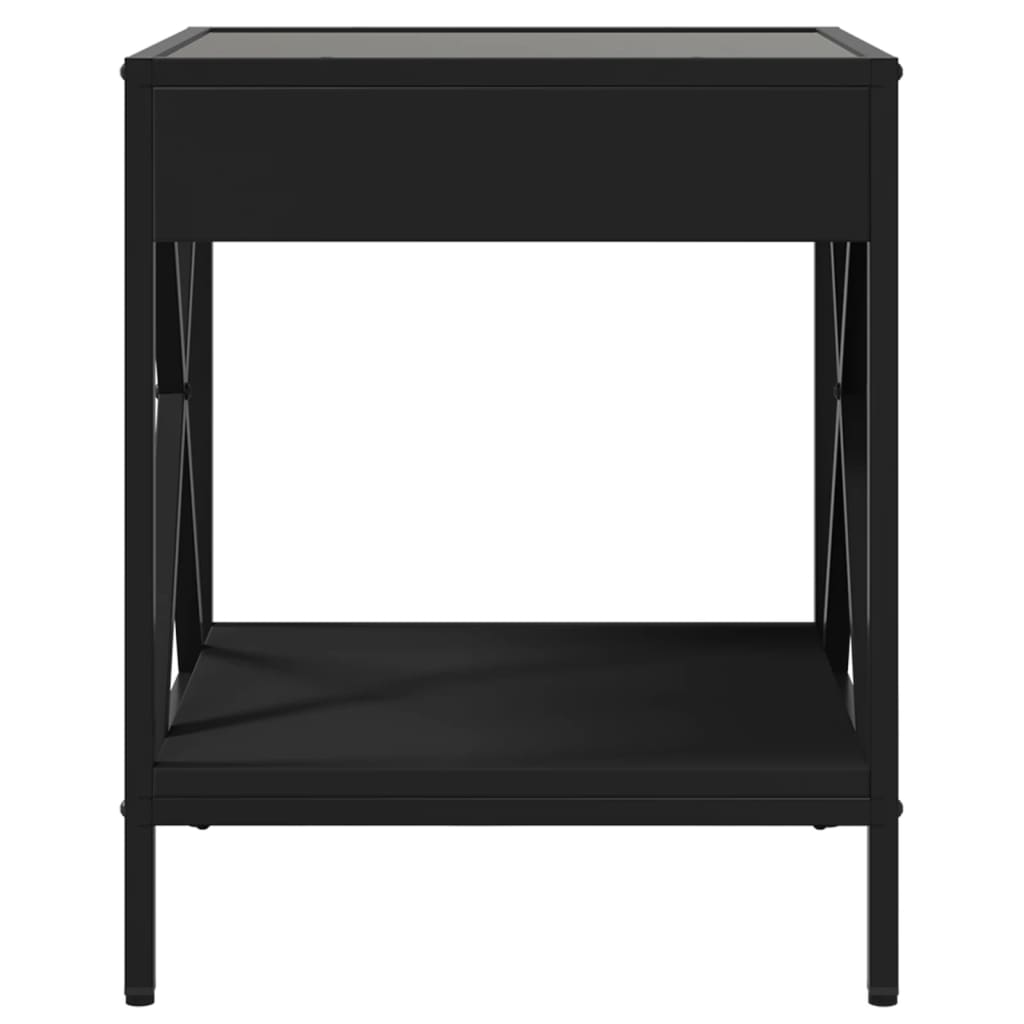 Couchtisch mit Infinity-LED Schwarz 40x40x49 cm