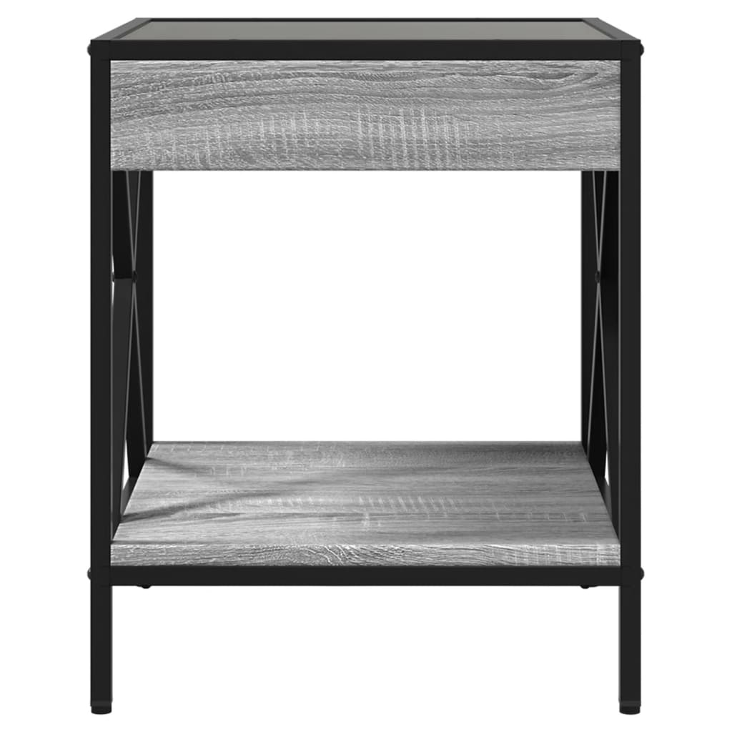 Couchtisch mit Infinity-LED Grau Sonoma 40x40x49 cm