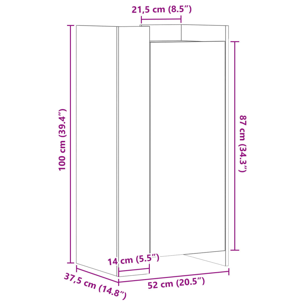 Schuhschrank Schwarz 52x37,5x100 cm Holzwerkstoff