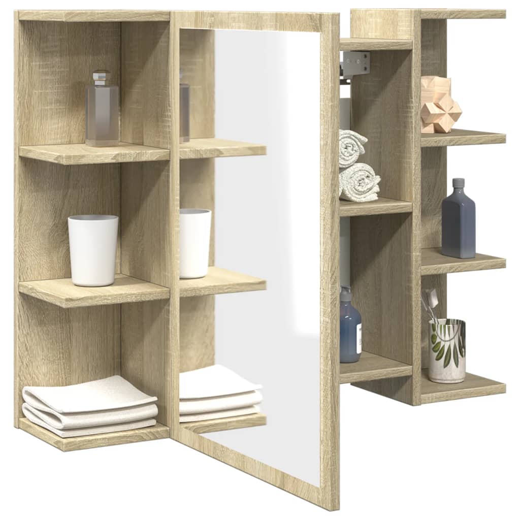 Bad-Spiegelschrank Sonoma-Eiche 80x20,5x64 cm Holzwerkstoff