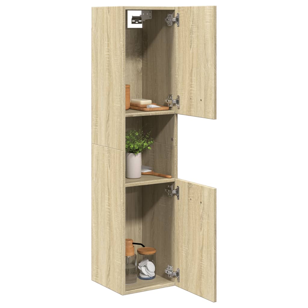 Badezimmerschrank Sonoma-Eiche 30x30x130 cm Holzwerkstoff