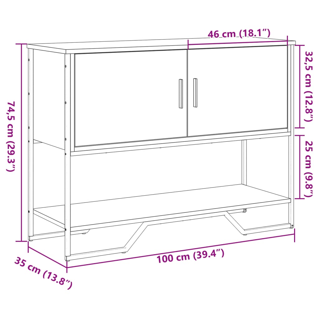 Konsolentisch Schwarz 100x35x74,5 cm Holzwerkstoff