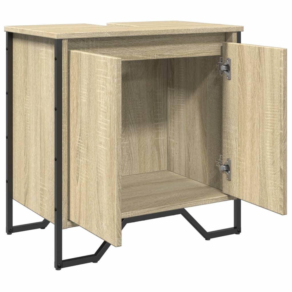 Waschbeckenunterschrank Sonoma-Eiche 60x35x60 cm Holzwerkstoff