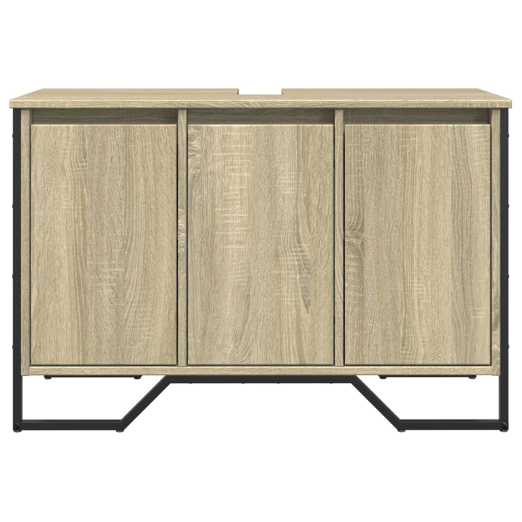 Waschbeckenunterschrank Sonoma-Eiche 91x35x60 cm Holzwerkstoff