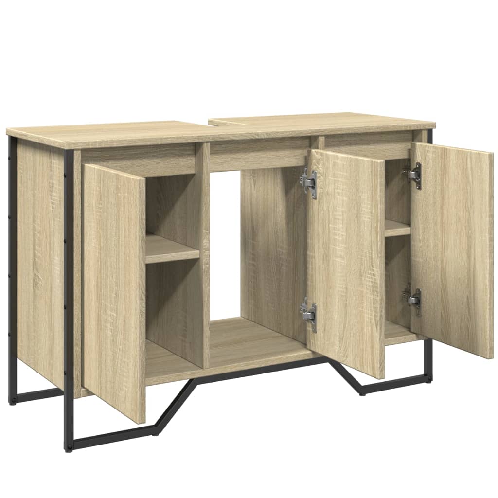 Waschbeckenunterschrank Sonoma-Eiche 91x35x60 cm Holzwerkstoff