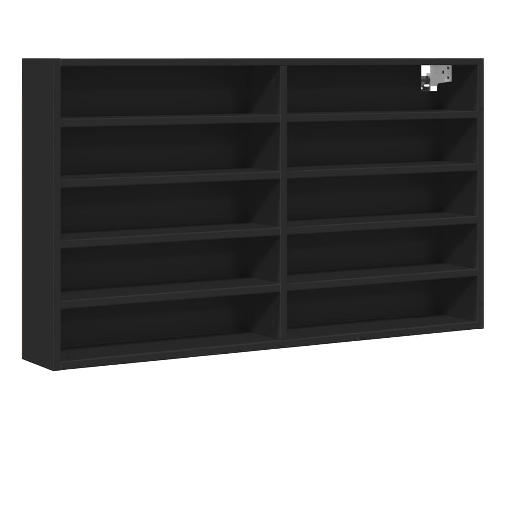 Vitrinenschrank Schwarz 100x15x58 cm Holzwerkstoff