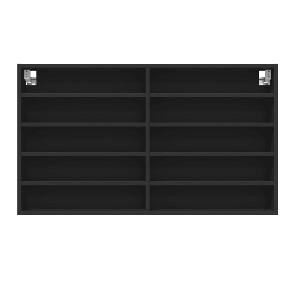 Vitrinenschrank Schwarz 100x15x58 cm Holzwerkstoff