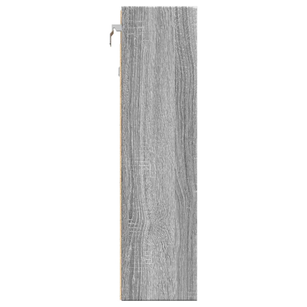 Vitrinenschrank Grau Sonoma 100x15x58 cm Holzwerkstoff