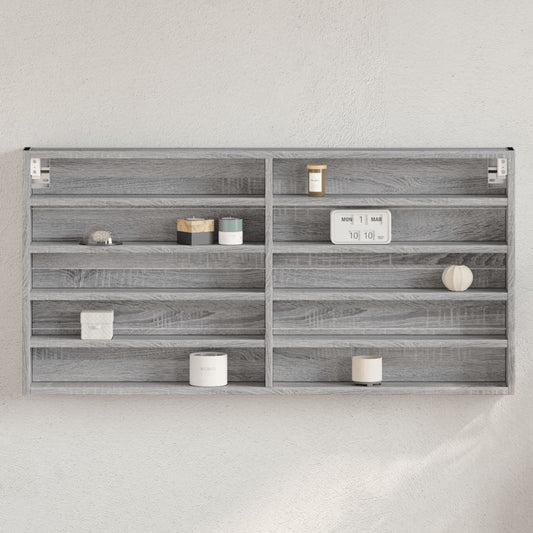 Vitrinenschrank Grau Sonoma 100x8,5x50 cm Holzwerkstoff