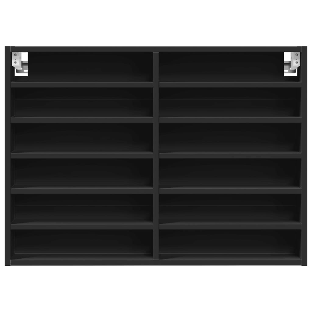 Vitrinenschrank Schwarz 80x8,5x58 cm Holzwerkstoff