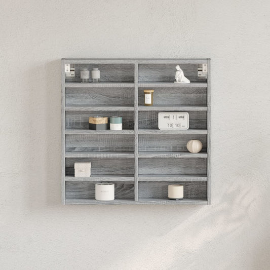 Vitrinenschrank Grau Sonoma 60x8,5x58 cm Holzwerkstoff