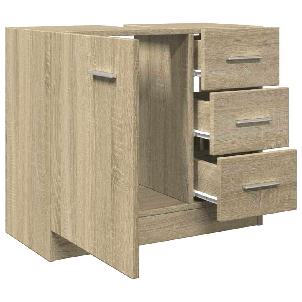 Waschbeckenunterschrank Sonoma-Eiche 63x30x54 cm Holzwerkstoff