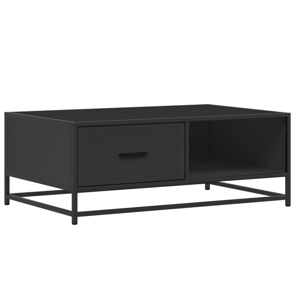 Couchtisch Schwarz 90x57x35 cm Holzwerkstoff und Metall